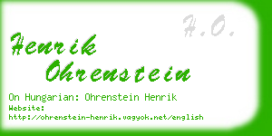 henrik ohrenstein business card